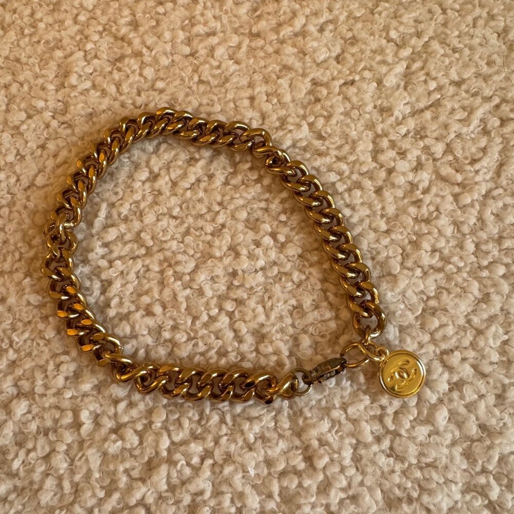 Authentic CHANEL Holiday CC Logo Charm Bracelet